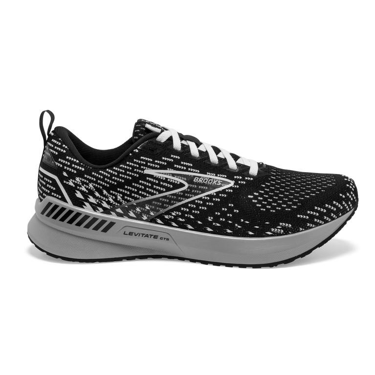 Brooks Levitate Gts 5 - Womens Springy Road Running Shoes - Black/Grey/White (97360CTAL)